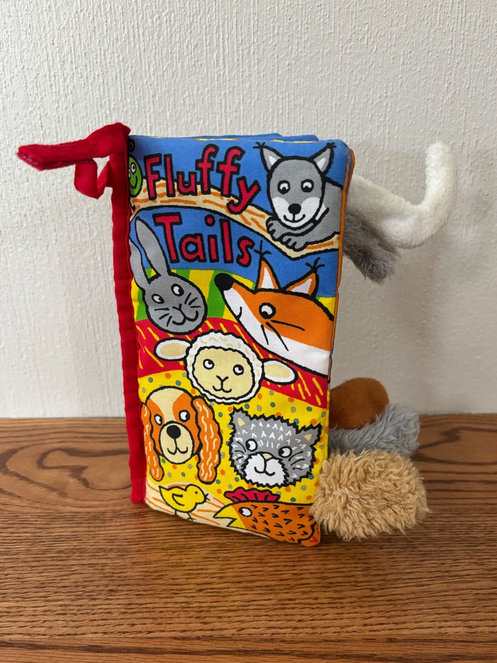 JellyCat Fluffy Tails Soft Fabric Activity Book Sensory